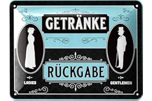 LANOLU Cartel de chapa para bebebederos – Placa de inodoro divertida – letrero divertido – letrero de inodoro vintage decorativo para invitados, baño, baño y puerta – Inodoro de metal con curvatura 15 x 20