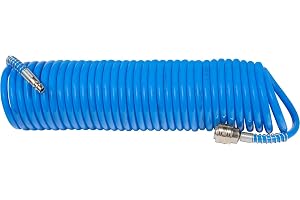 Güde 41401 SB spiralslang 10 m (med snabbkoppling och nippel, böjskydd, slangmaterial av PU), polyuretan (PU)