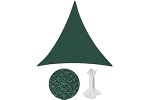 Sekey Sonnensegel 5x5x5m, Sonnenschutz, Dreieckig HDPE-Kunststoff, Winddicht Wasserdurchlässig UV-beständig Atmungsaktiv Reißfest, für Balkon Garten, mit Ösen und Befestigungsseile, Grün