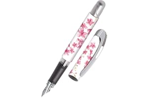 ONLINE Stylo à encre College Cherry Blossom│ stylo plume ergonomique pour l'école │ plume moyenne, partie soft grip │ pour cartouches d'encre standard │ rechargeable │idéal pour enfants