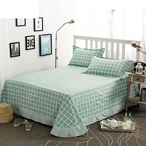 Simple checkered cotton one-piece sheets/Double cotton twill more sheets-A 230x245cm(91x96inch)