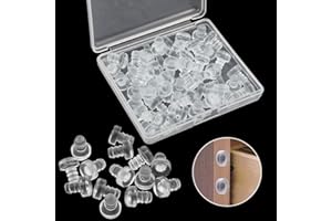 SRunDe 50 PCS protectores de mesa de cristal con vástago de goma suave transparente anti colisiones incrustadas almohadillas de amortiguación redondas para armarios cajones espaciadores de puerta