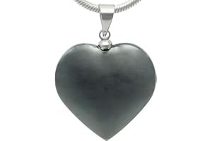 Lebensquelle Plus Ciondolo a cuore in vera pietra 2x2 cm | Ciondolo a cuore con anello color argento