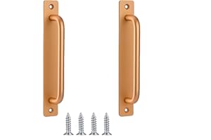 MIEGUIWOR 2 Piezas Tiradores de Puerta de Granero,Tirador Puerta Corredera para Manija de Puerta de Armario,Manillas Puertas Interior,Tirador Puerta Exterior,Manilla Puerta Aluminio (Dorado,148mm)