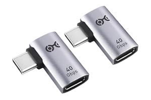 Cable Matters Dwupak 40 Gb/s płaski adapter USB C z 240 W PD (adapter USB C 90 stopni) w kolorze czarnym – Thunderbolt 4, USB4, Thunderbolt 3 port kompatybilny z iPadem Pro, iPhone 15, Steam Deck