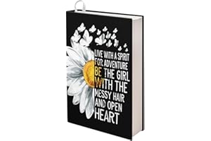 Kuiaobaty Sunflower Quotes Print Book Cover for Bible,Diary, Black Stretchable Book Covers Sleeve Textbook Cover School Book Protector