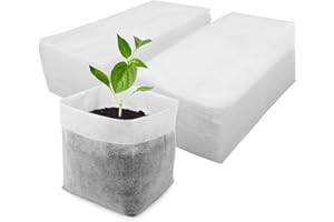 Spotact Lot de 200 sacs de culture non tissés biodégradables pour plantes, légumes, fleurs, fruits, arbres, plantation, transplantation pour la maison et le jardin (200, 12 x 12 cm)