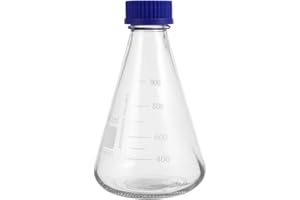 ULTECHNOVO Erlenmeyer Flask 1000mL Conical Experiment Flask Glass Erlenmeyer Flask with Screw Cap for Scientific Laboratory Tools