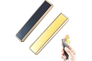 YODAOLI Windproof USB Arc Lighter, Slim Profile Coil Lighter, USB Arc Lighter Rechargeable, Dual Arc Lighter Plasma Flameless, USB Rechargeable Lighter, Windproof Flameless Lighter (Black+Gold)