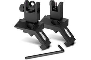 AOMEKIE Viseur à Fibre Optique Flip up Avant et Arrière Décalé à 45 Degrés Viseur à Fibre Rouge et Vert Compatibles pour Le Rail Picatinny