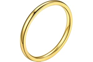 Bestyle Bagues Simples pour Hommes et Femmes 2mm/4mm/6mm/8mm de Large Style Confortable Acier Inoxydable Bague Anneaux Business Quotidienne Punk nom personnalisé Cadeau Souvenir Taille 54-67