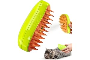 IXYHKB Cat Steamy Brush, 3 In 1 Steamy Cat Brush Cat Spray Massage Comb with Water Tank Multifunctional Cat Grooming Brush for Massages Spray Steam Cat Hair Brush for Removing Tangled and Loose Hair (Green)