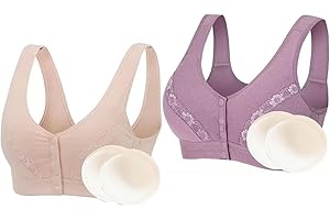 XWSM 2 Stücke Vorne Verschluss Dessous BH Mit Brust Prothese Taschen Unterwäsche Mittleren Frauen Täglichen Post Chirurgie Mastektomie BH (Color : D, Size : XXXL/XXX-Large)