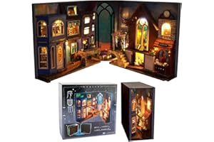 Hojalis DIY Book Nook Kit, Booknook, Book Nook Kit, Book Nook, Kit per Casa Delle Bambole in Miniatura 3D, Kit di Costruzione con Luce a LED, In Legno, Regali Creativi per Adulti di Età 14+ Anni