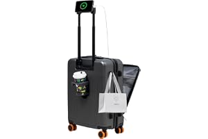 HUIDA TECH Handgepäckkoffer 20 tum med laptopfack, lätta resväskor med hårt skal och TSA-lås, handbagage med svängrulla, USB