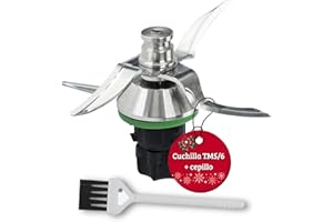 DROCODO 1 Set de Cuchillas thermomix tm5 y Cuchillas thermomix tm6 + 1 Cepillo | acero inoxidable de calidad SUS420 | Apta para lavavajillas | Compatible con Cuchilla thermomix tm5 y cuchilla thermomix tm6