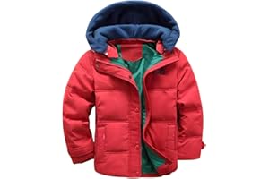 Lengender Manteau Hiver Enfant Garçon Bébé Hiver Doudoune Veste Capuche Hoodie Blouson Fourrure Fausse Jacket 3-11 Ans