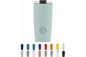 Cool Bottles - Bicchiere Termico in Acciaio Inossidabile 550 ml - Pastel Sky - Tappo Ermetico - Bicchiere da Caffè - Bevande Fredde 10 ore e Calde 5 ore - Senza BPA