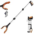 rewkcy 43-Inch Extra Long Reacher Grabber Tool, Foldable Trash Picker Heavy Duty, Reaching Assist Tool with 360° Rotating Anti-Slip Jaw+Magnets QWQ-US-KC-FBA-02