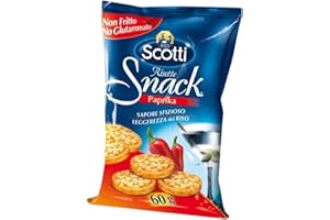 Riso Scotti - Risette Snack di Riso alla Paprika - Snack Gallette di Riso Senza Glutine Bio, Non Fritto, No Glutammato - 60 gr