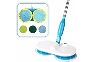 JOYMY Elektrischer Floating Mopp Elektrischer Bodenwischer, kabellos rotierender Reinigungsmopp Akku Bodenwischer, Schrubben und Polieren Ultra Leichter Wischmopp mit verschiedenen Mikrofaser-Pads