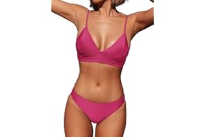 CUPSHE Damen Bikini Set Crossover Bustier High Waist Bikini Bademode Elegant Zweiteiliger Badeanzug Swimsuit