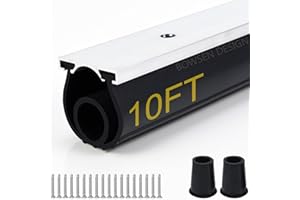 BOWSEN Heavy-Duty U+O Ring Universal Garage Door Bottom Seals Weatherstrip Rubber with Aluminum Track Retainer Kit, Black (10 FT, 1-1/4" width)