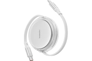 toocki 100W zwijany kabel USB C, zwijany kabel USB C do USB C, zwijany kabel ładowarki do iPhone'a, szybkie ładowanie do iPhone'a 16/iPada/MacBooka/Samsunga S24, niezbędne w podróży
