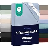 Dreamzie - Fitted sheet 16 x 200 cm - 100% microfibre - soft | Blue &middot; High Height 35 cm &middot; OEKO-TEX Certified &middot; For High Mattr
