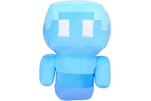 LGQHCE Mine-Craft Peluche Jouet, 25cm Mine-Craft Jeu Animé Poupée, Peluche Bleue Kawaii, Jouets en Peluche pour Enfants, Coussin Mignonne pour Cadeau Jouet Anniversaire d'enfant Cadeau Noël