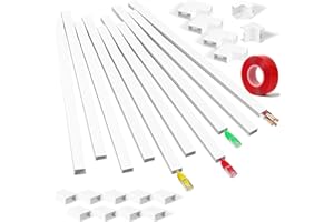 SOLVANT Canaleta Cables Pared Adhesivo (10 Piezas de 40 cm. - 20x10 mm) - Canaletas para Cables Adhesivas con Cinta Adhesiva de Espuma Listo para Montar en la Pared, Canales para Cables de TV