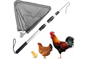 JOURNDREAM Filet à poulet et attrape-poulet - Crochet de jambe 2 en 1 en acier inoxydable - Attrape-poulet extensible pour volaille, dinde, canard, oiseaux, poissons et petits animaux dans la cour