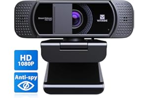 Webcam 1080P avec microphone et couvercle, Vitade 672 HD USB Desktop Laptop Webcam Facecam pour streaming de jeux Mac Windows PC Xbox Skype OBS Twitch YouTube Xsplit