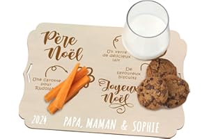 nagu® Plateau Noël - Décoration Noel Intérieur Maison pour Enfants, Plateau en Bois avec Lettres Personnalisables, Création Noël Enfant - Tradition Festive, 30x22cm, Durable et Amusant