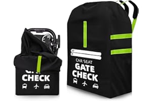 HLGNIYS Kinderwagen Transporttasche – Flugzeug & Buggy Faltbare Schutztasche Griff und Schultergurt, Geeignet für Kinderwagen und Kindersitze. Extra Größe (46 × 46 × 91 cm), Kompatibel Cybex Maxi-Cosi