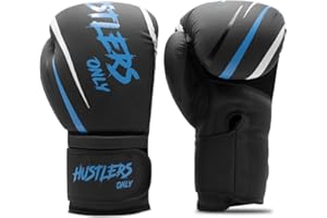 Hustlers Only Pro Vegan Leather Boxing Gloves perfect for Muay Thai MMA Kickboxing, Boxing Bag Workout, and Sparring Fighting Gloves for Mitts Focus Pads Workout Ideal for Men and women.