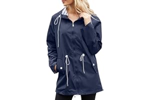 Wantonfy Impermeabile Donna Giacche Antipioggia per Donna Giacche Antipioggia Leggera Autunno Giacche