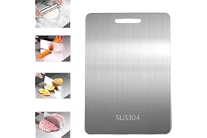 SkyJoy® Tagliere in acciaio inox.34 * 23CM 304 tagliere in acciaio inox bifacciale, senza BPA, antimicrobico, durevole, tagliere per carne, tagliere per verdure