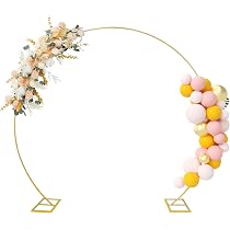 PlusFive Arco Per Matrimonio In Metallo Oro - 2,5m Diametro Con Base Per Decorazioni Fai Da Te