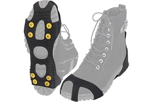 ALPIDEX Anti Slip Shoe Spikes 8 Studs Snow Ice Grips Traction Cleats Hiking Walking Running