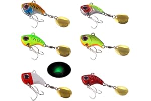 Nuguri 6 Pièces leurres de pêche gabarits de pêche Artificielle Appâts Pêche Accessoires Cuillers de Pêche à la Truite Perche Brochet Leurres