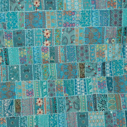 Vintage Home Decor Wall Hanging with Women's Old Dresses Patch, Zari, Embroidery, Sequins & Beads, 152 X 101 Cm