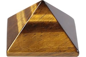 Nupuyai Pierre Oeil de Tigre Naturelle Mini Pyramide de Pierre Semi-Précieuses Pyramide de Pierres de Quartz en Cristal, Générateur d'énergie en Cristal de Guérison pour décor Reiki FengShui
