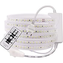 XUNATA Ruban à LED, 220V SMD 3014 120leds / M IP65 étanche, Strip Flexible De Bande LED Pour Chambre, Bar, Fête, Mariage, Jardin, Déco De Noël (Blanc, 2M
