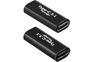 TOLESUM Adaptateur USB C Femelle vers Femelle, 2Pcs USB C 3.1 Support 4K vidéo et l'audio, la Charge Rapide et Le Transfert de Données 10Gbps Connecteur D'extension pour Switch, PS5, S21, Tablette et Phone