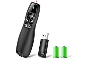 ZAWAER Présentateur sans fil, Powerpoint 2.4 GHz sans fil Télécommande de présentation Pointeur pour les présentations,Présentateur Sans Fil pour Ordinateur PC Portable