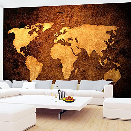 Fototapete Weltkarte 308 x 220 cm – Vliestapete – Wandtapete – Vlies Phototapete – Wand – Wandbilder XXL – !!! 100% MADE IN GERMANY !!! Runa Tapete 9015010c - 4