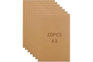 CYEER 20PCS A3 MDF Board, 3mm MDF Blank Sheets for Crafts, Medium Density Fiberboard Hardboard Sheets Safe for for Painting, Modelling, Engraving, Fretwork, Arts, 420x285mm