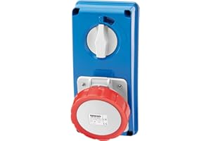 GEWISS - GW66309N Presa Fissa Interbloccata Verticale, Senza Fondo, Senza Base Portafusibili, 3P+N+T 16A 380-415V, 50/60Hz 6H, IP67