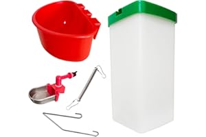 VandanCoop 1L Automatic Rabbit Drinking Bottle for Cage Non Drip Hanging Rodent Metal Drinker Cup Feeder Bowl Bunny Water Dispenser for Small Animals (1000ml, cup+feeder)